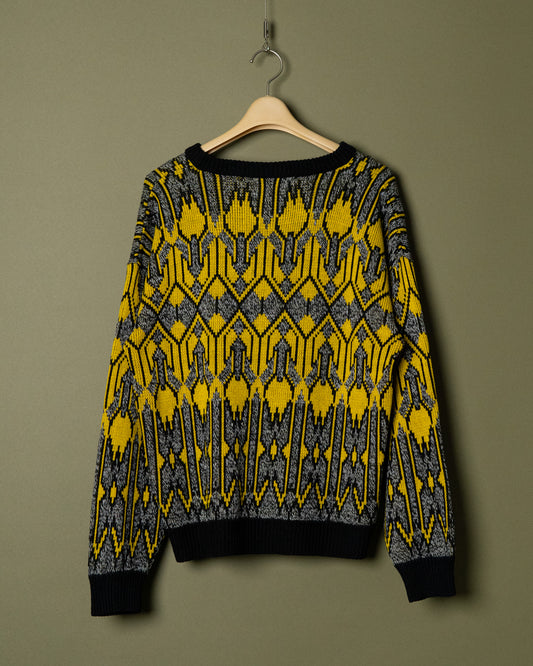 Geometric Pattern Acrylic Knit Sweater