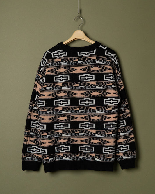 Belgian Geometric Pattern Knit Sweater