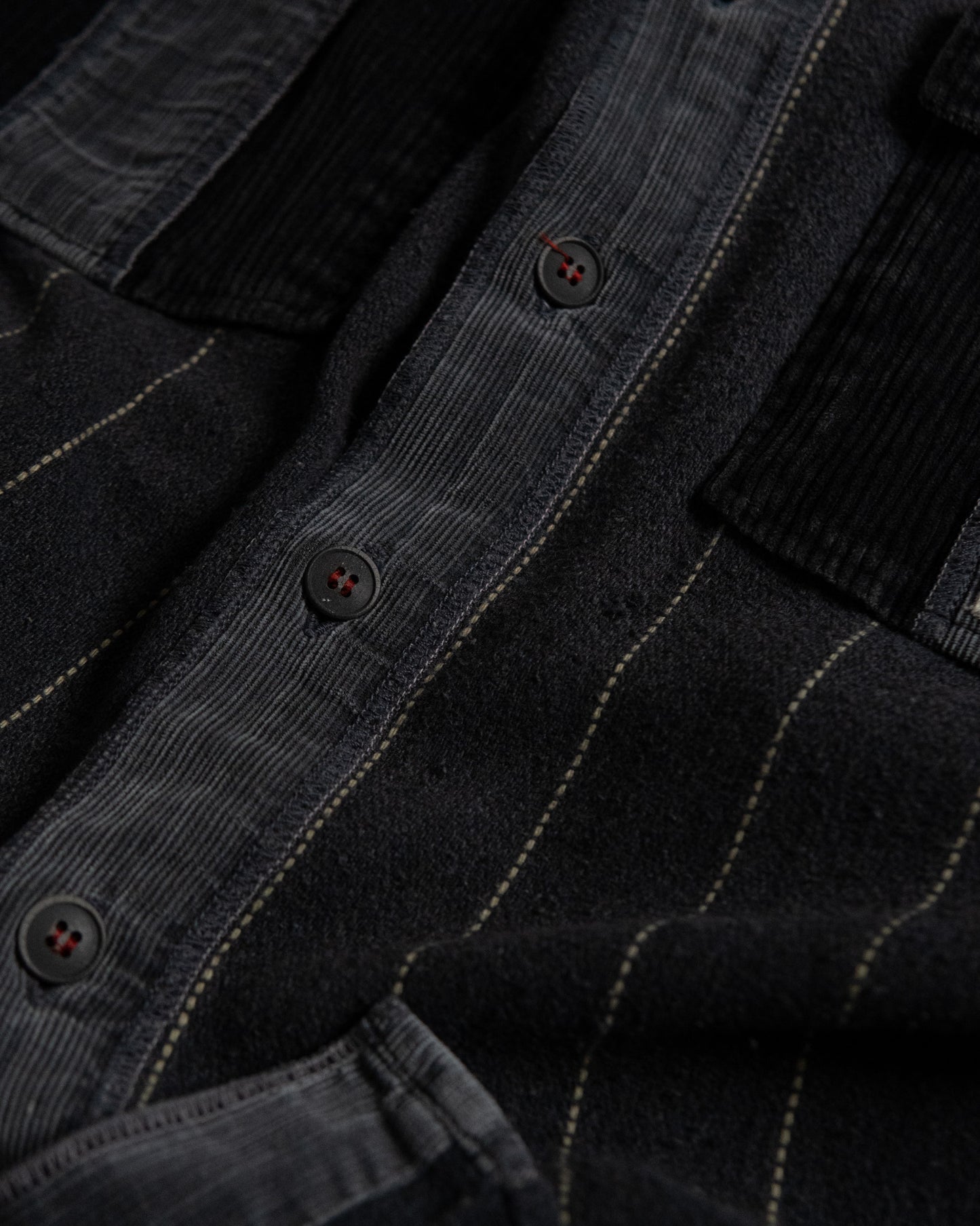Pinstripe Corduroy Panel Shirt