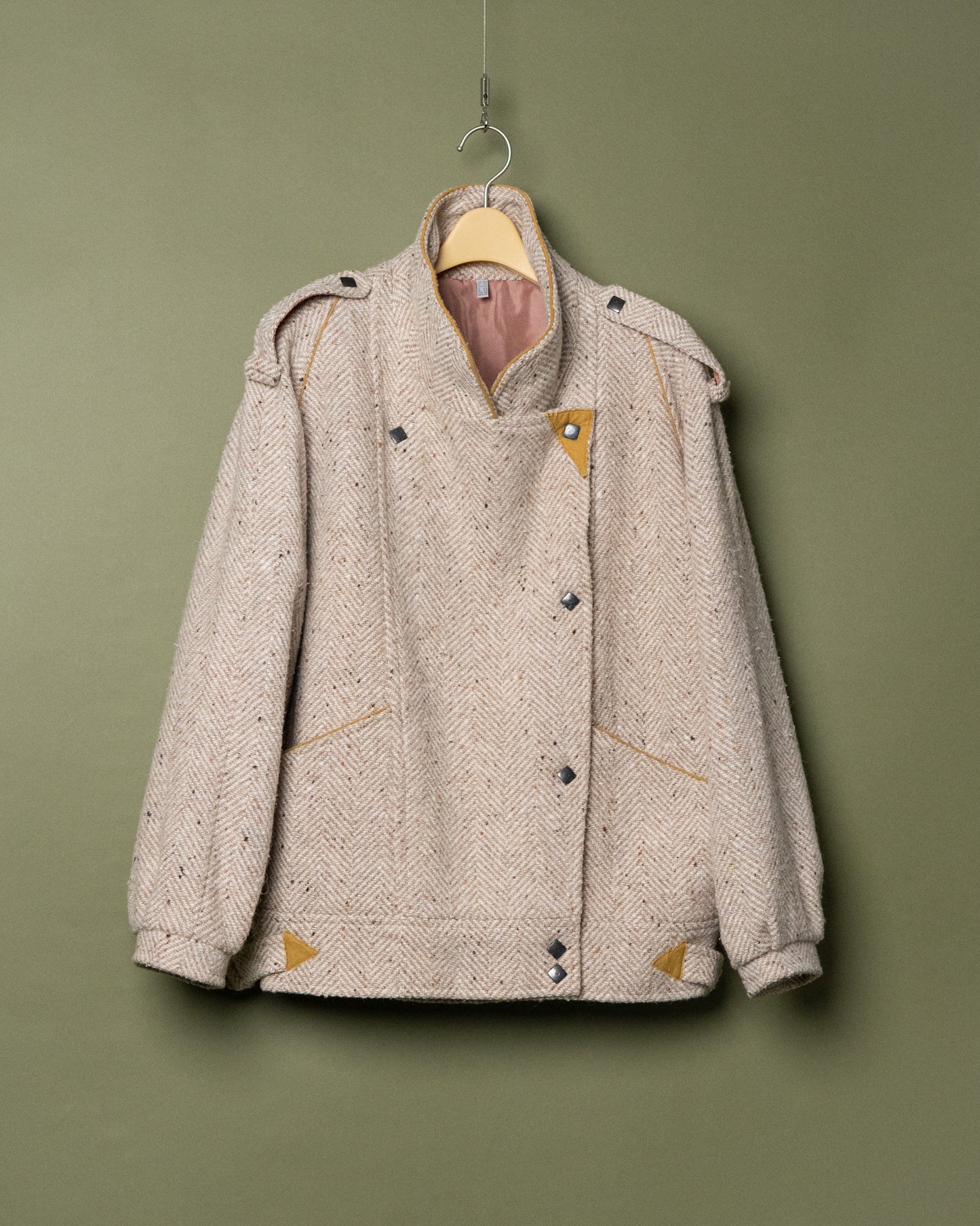 80s Herringbone Double Riders Design Jacket