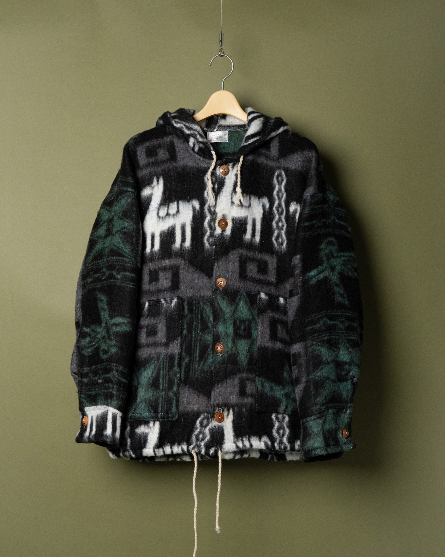 Hooded Wool Jacket Hand Made in Equador