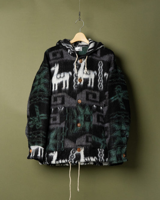 Hooded Wool Jacket Hand Made in Equador