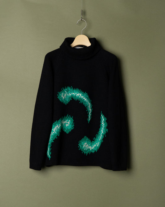 60s Embroidered Turtleneck Sweater