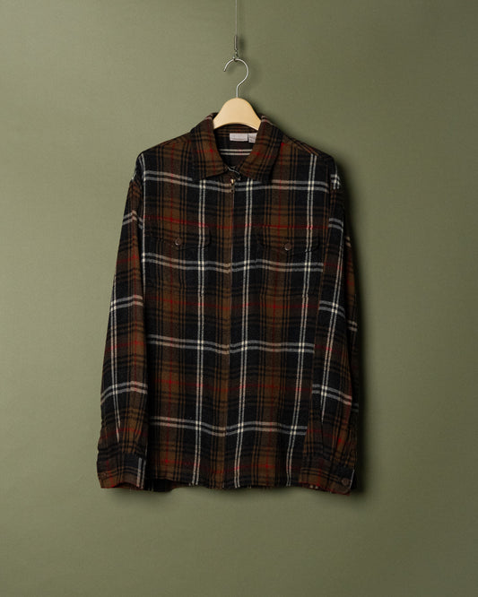 80s Plaid Zip-up Shirt