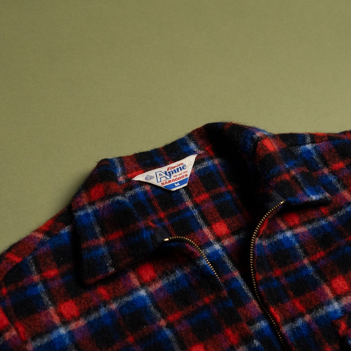 60s Half-Zip Plaid Wool Shirt