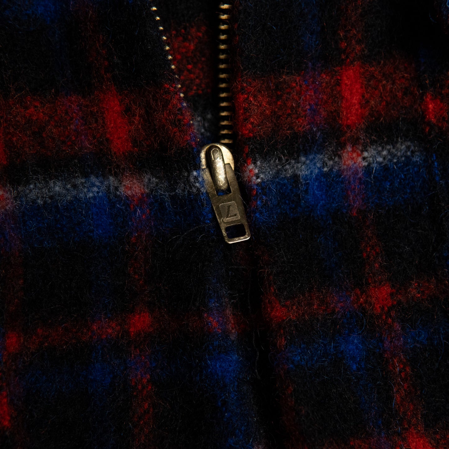 60s Half-Zip Plaid Wool Shirt