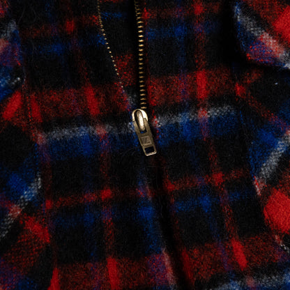 60s Half-Zip Plaid Wool Shirt