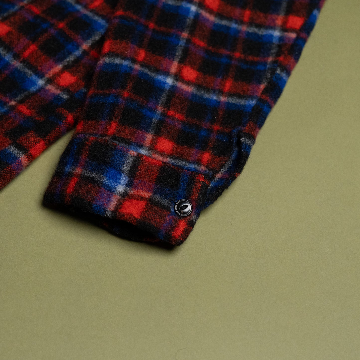 60s Half-Zip Plaid Wool Shirt