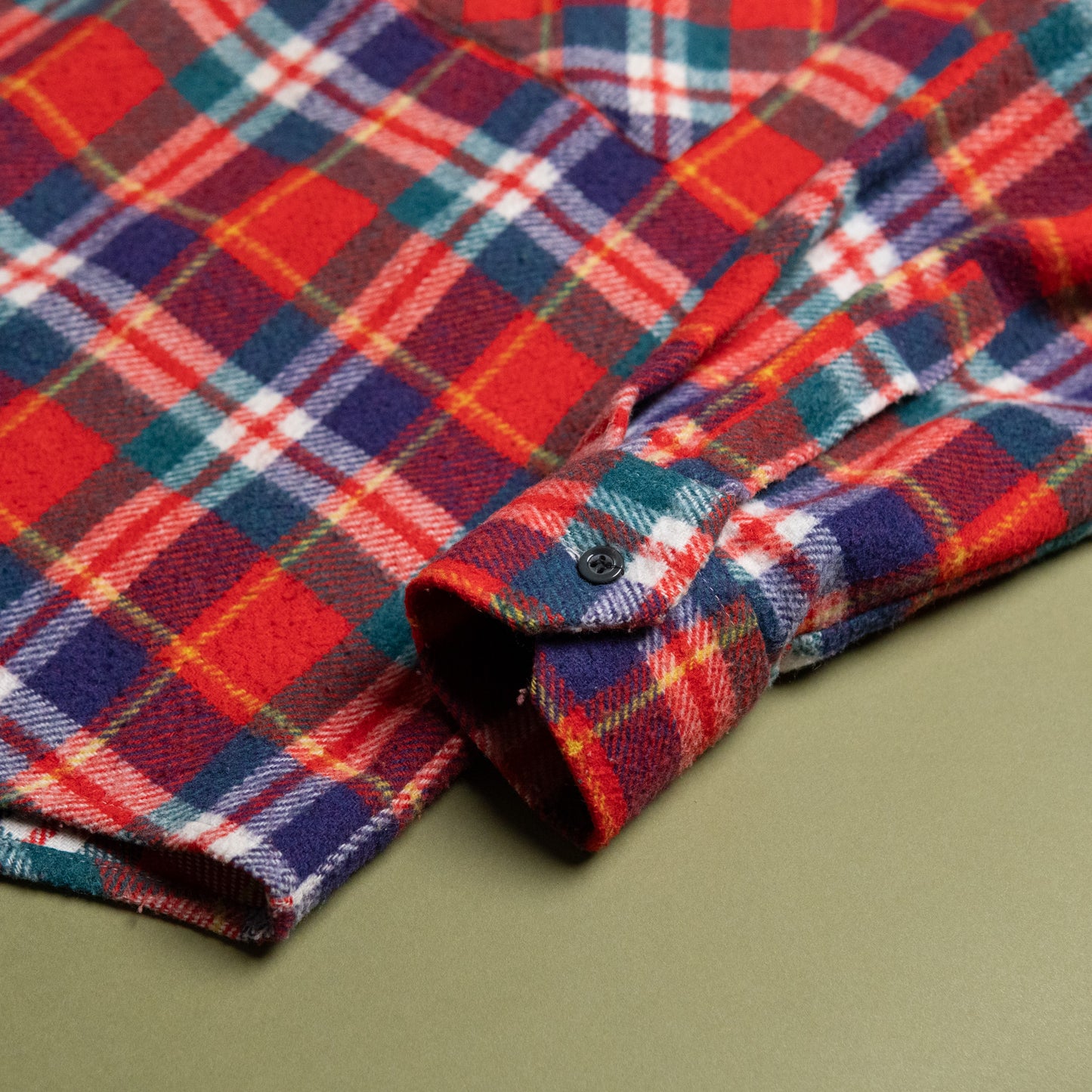 80~90s Italian Half-Zip Plaid Shirt