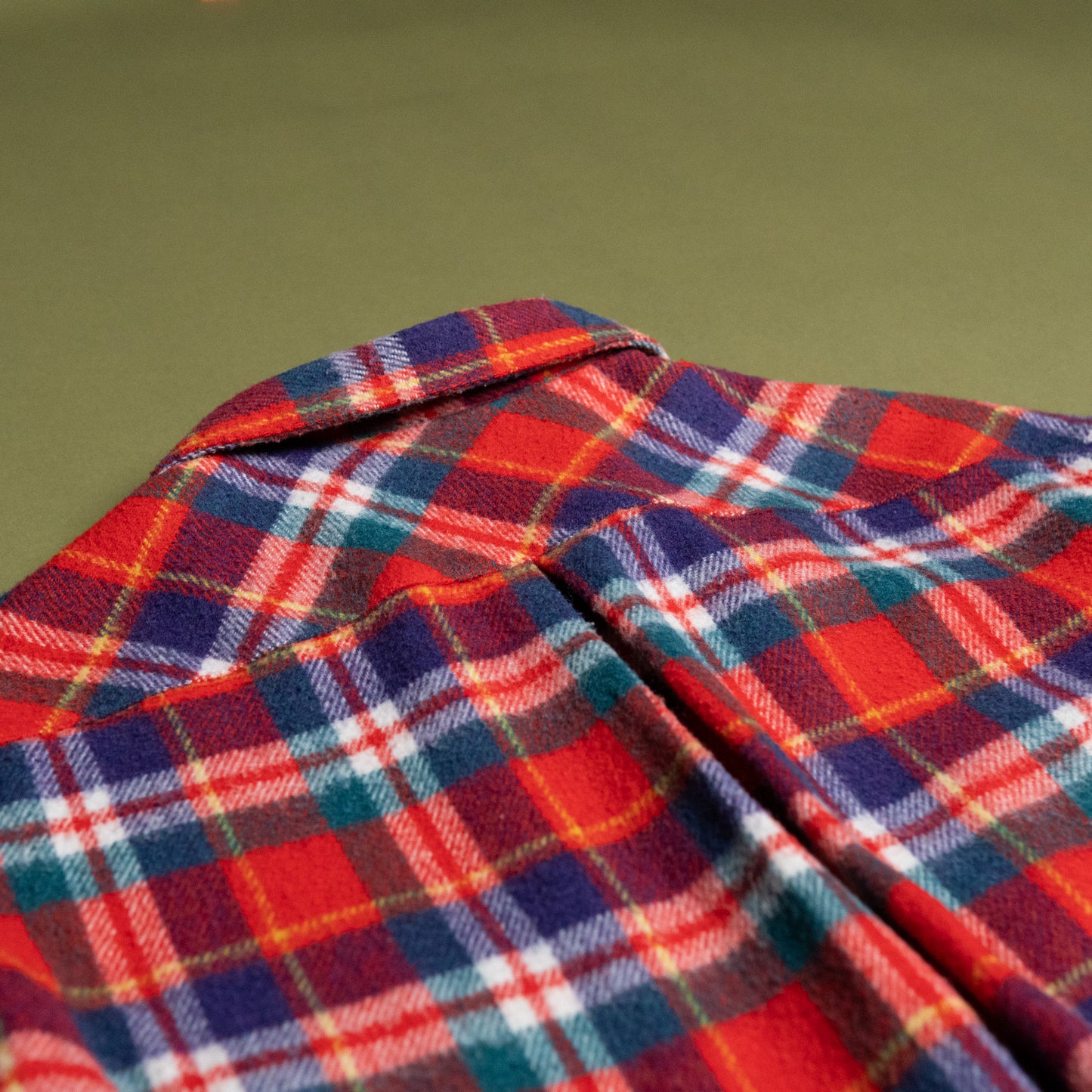 80~90s Italian Half-Zip Plaid Shirt