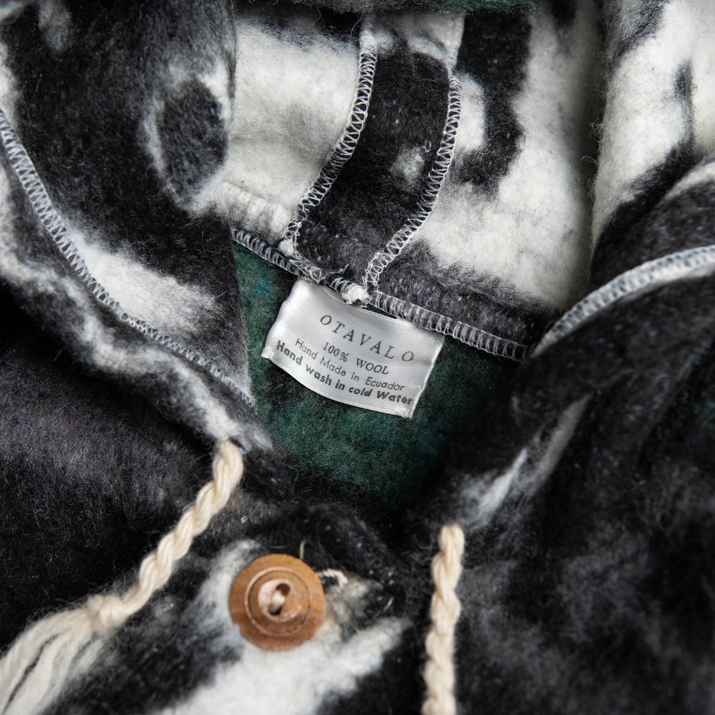 Hooded Wool Jacket Hand Made in Equador