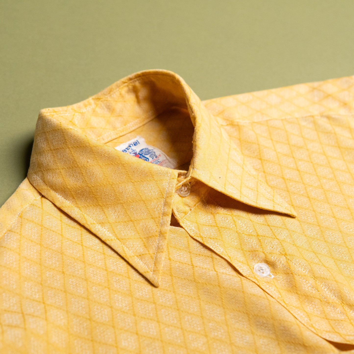 70s Jacquard Diamond Dress Shirt