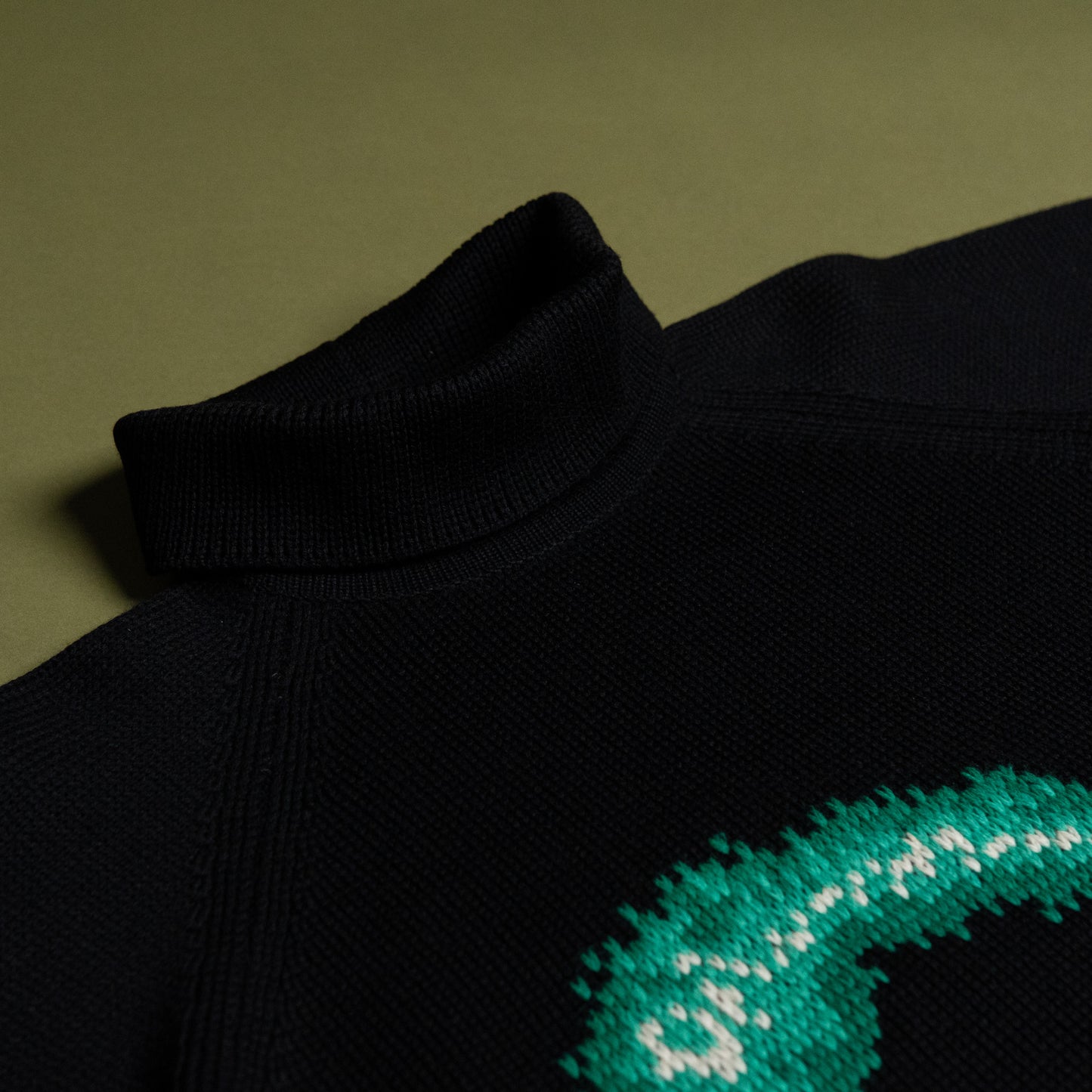 60s Embroidered Turtleneck Sweater