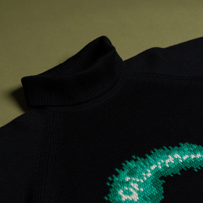 60s Embroidered Turtleneck Sweater