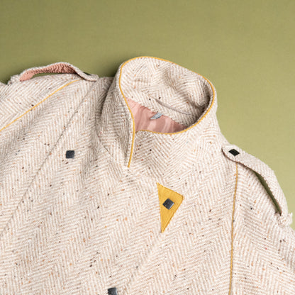 80s Herringbone Double Riders Design Jacket