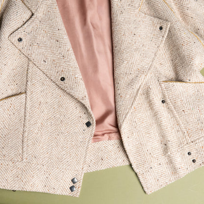 80s Herringbone Double Riders Design Jacket