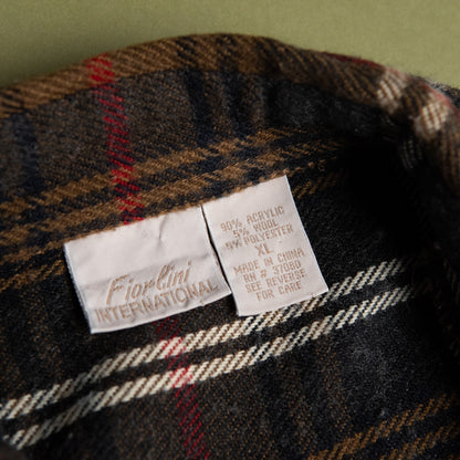 80s Plaid Zip-up Shirt