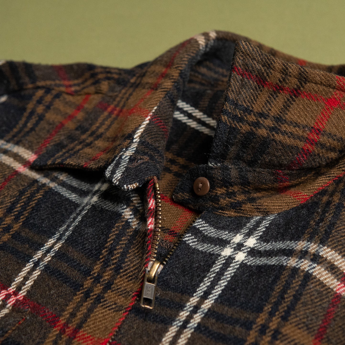 80s Plaid Zip-up Shirt