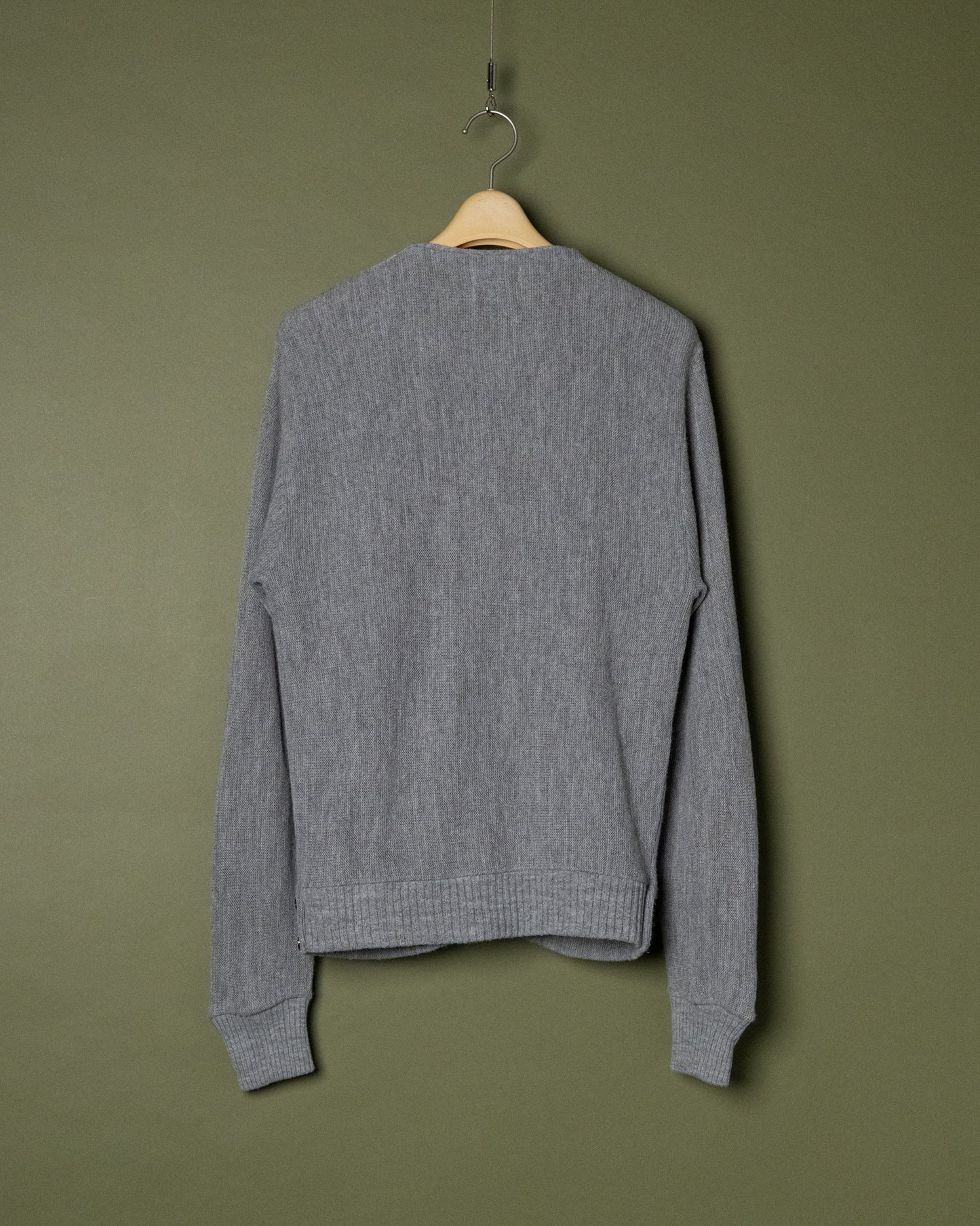 70s Grey Acrylic V-Neck Cardigan