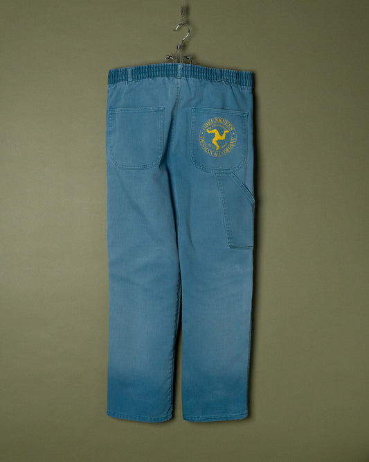 Turquoise Work Pants with Knee Pad Pocket