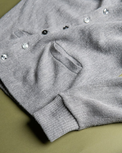 70s Grey Acrylic V-Neck Cardigan