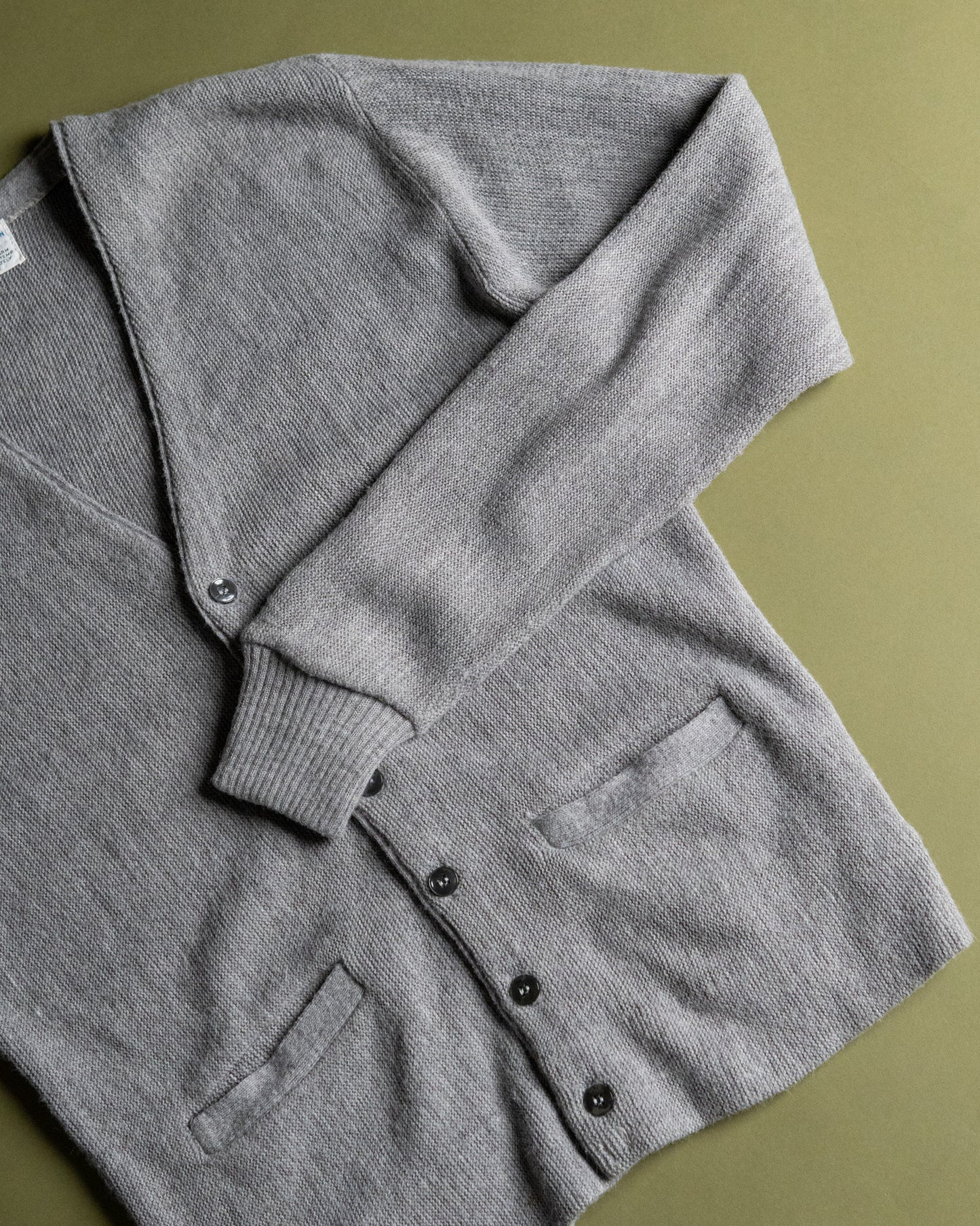 70s Grey Acrylic V-Neck Cardigan