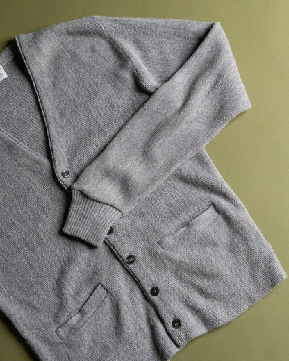 70s Grey Acrylic V-Neck Cardigan