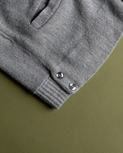 70s Grey Acrylic V-Neck Cardigan