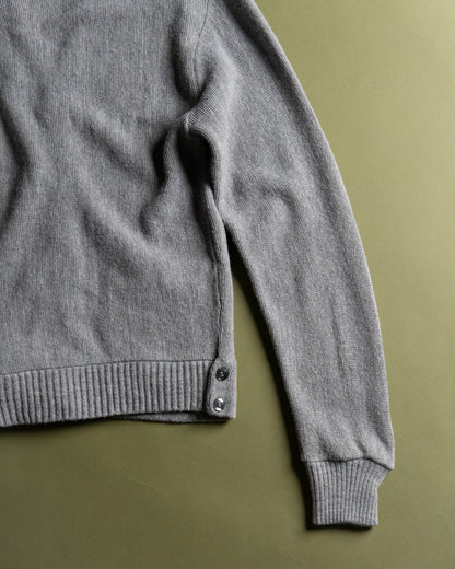 70s Grey Acrylic V-Neck Cardigan