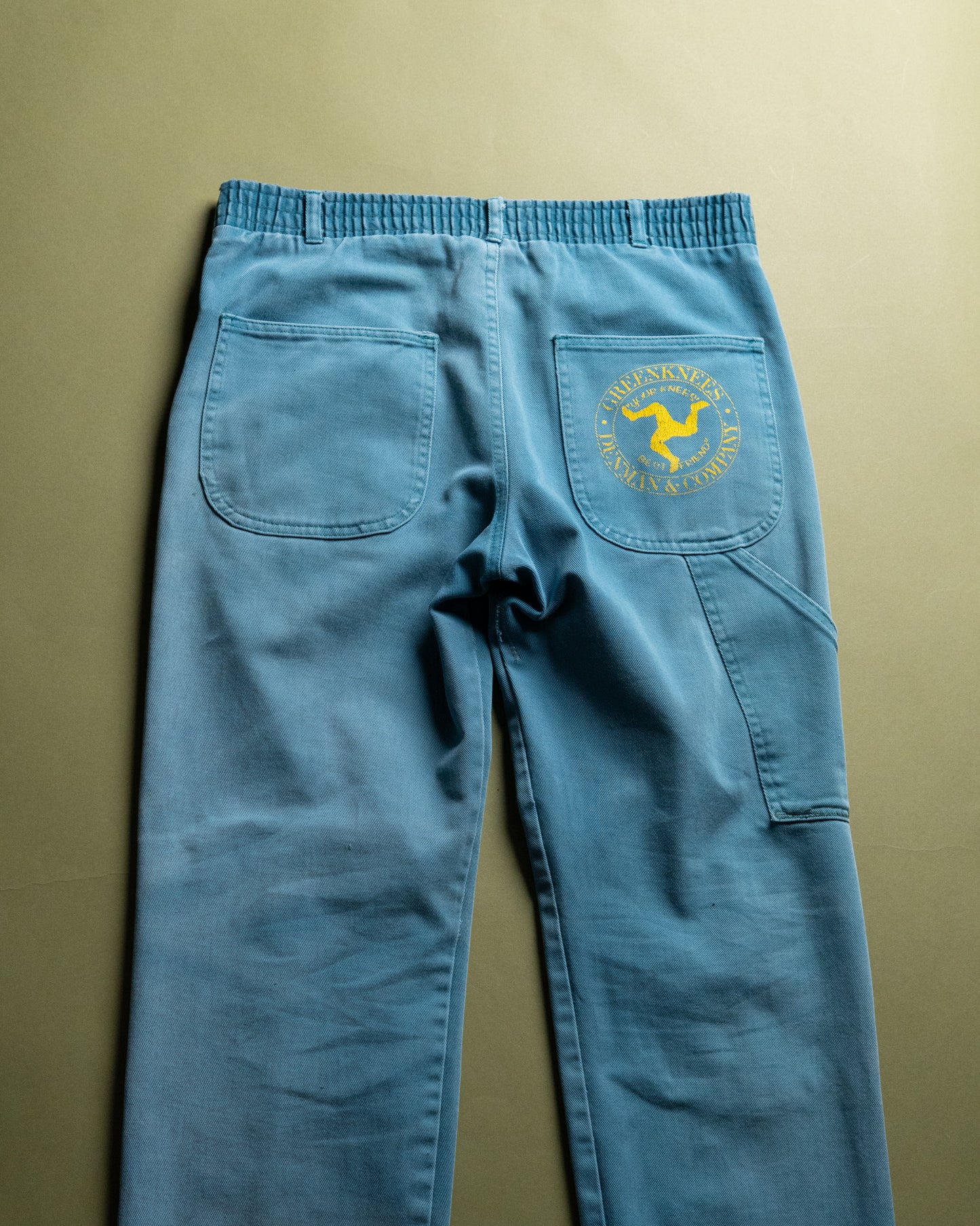 Turquoise Work Pants with Knee Pad Pocket