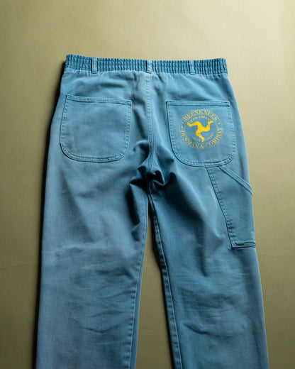 Turquoise Work Pants with Knee Pad Pocket
