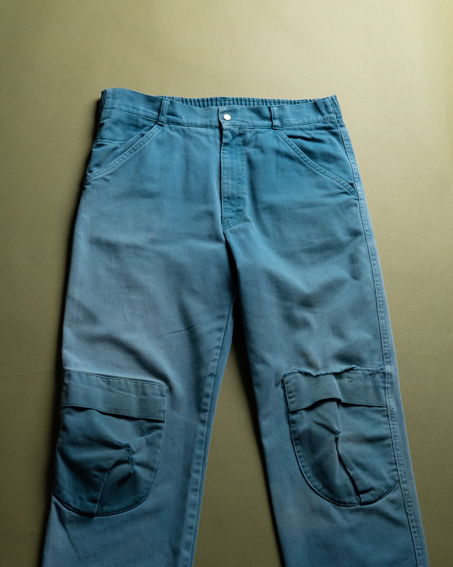 Turquoise Work Pants with Knee Pad Pocket