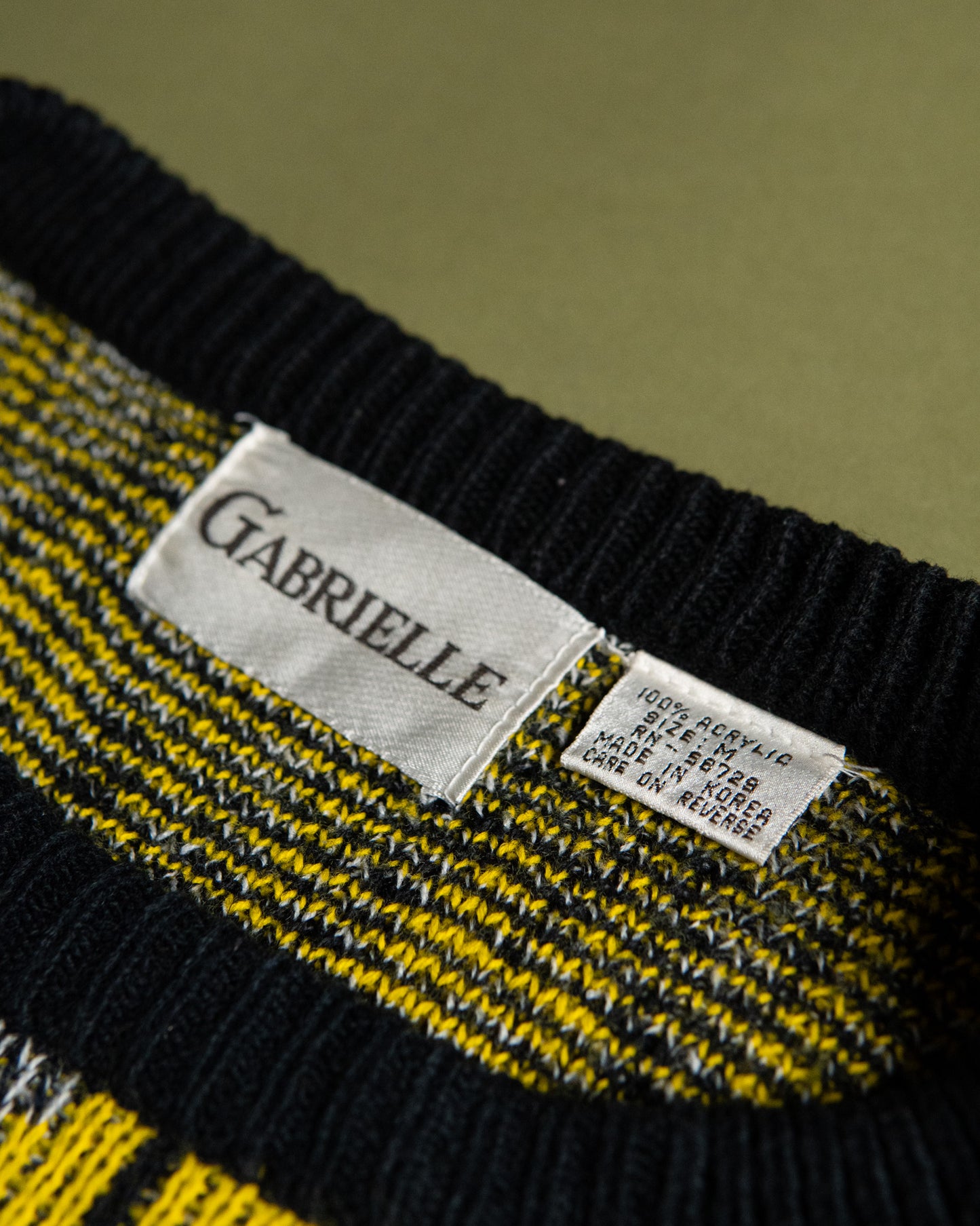 Geometric Pattern Acrylic Knit Sweater