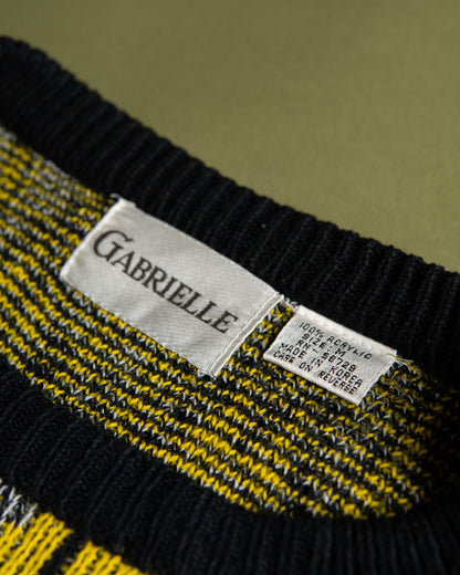 Geometric Pattern Acrylic Knit Sweater