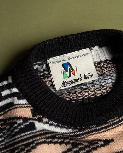 Belgian Geometric Pattern Knit Sweater