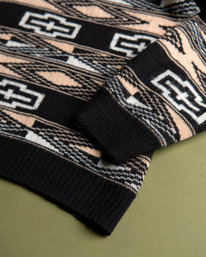 Belgian Geometric Pattern Knit Sweater