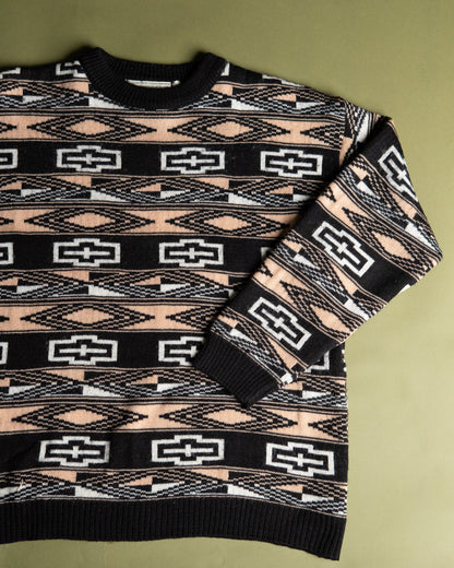 Belgian Geometric Pattern Knit Sweater