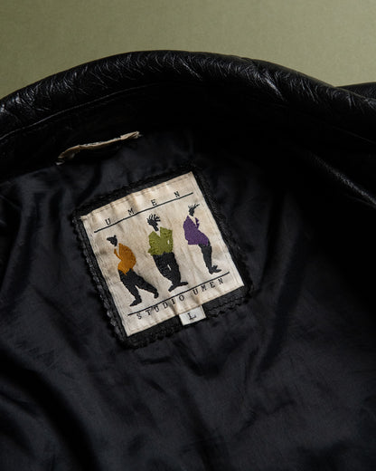 "STUDIO UMEN" Panelled Leather Blouson Made in Korea