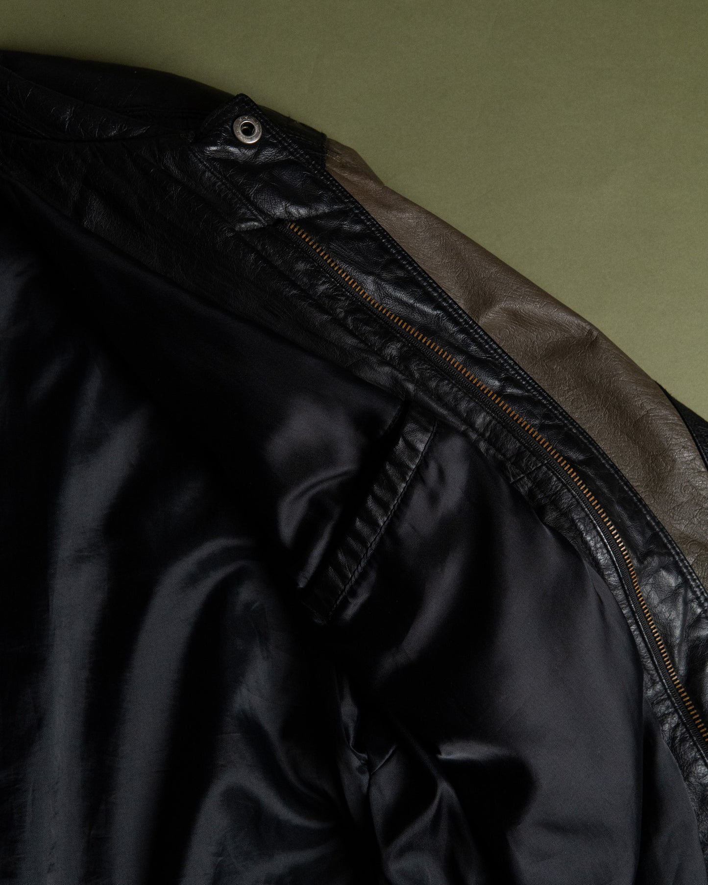 "STUDIO UMEN" Panelled Leather Blouson Made in Korea
