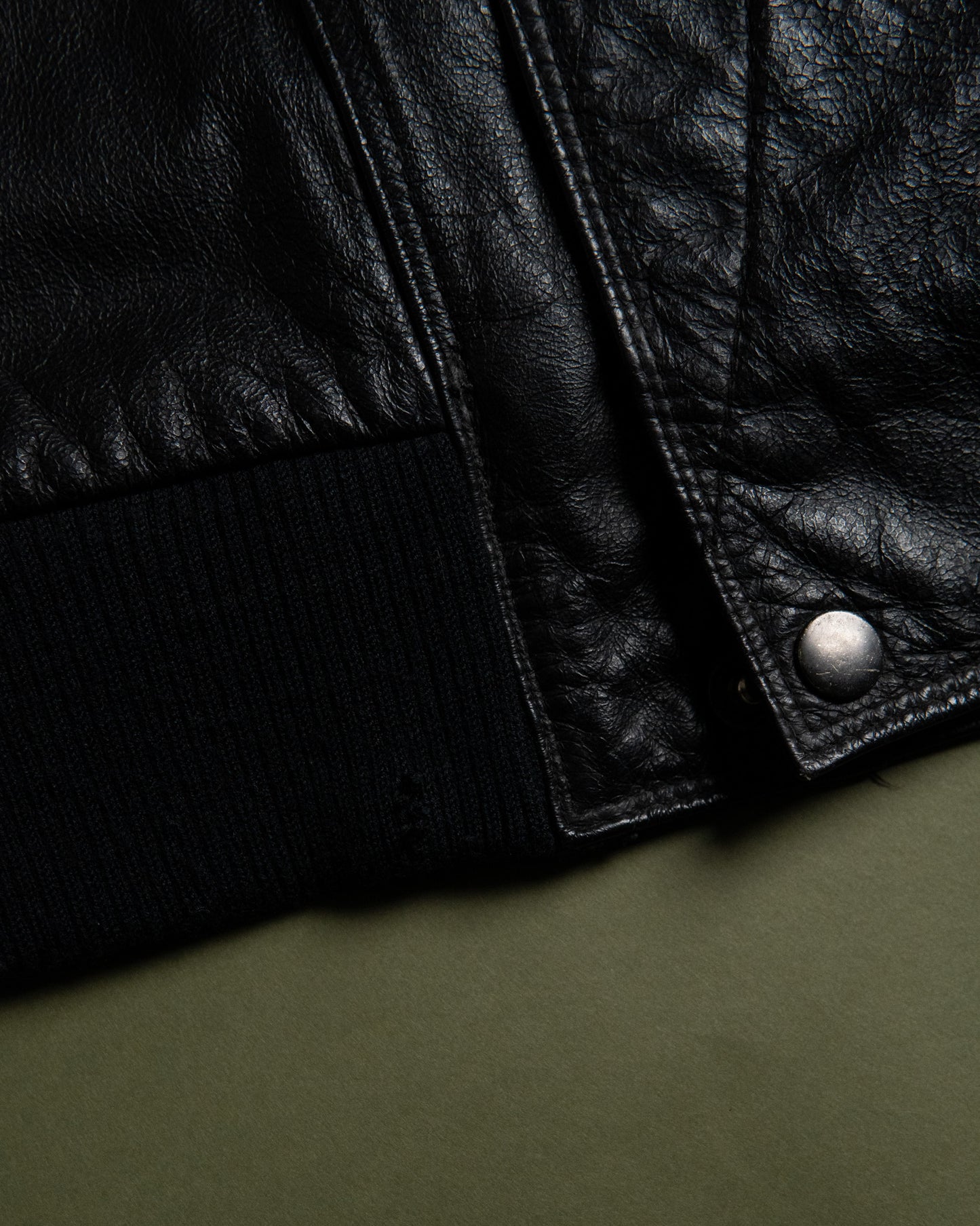 "STUDIO UMEN" Panelled Leather Blouson Made in Korea