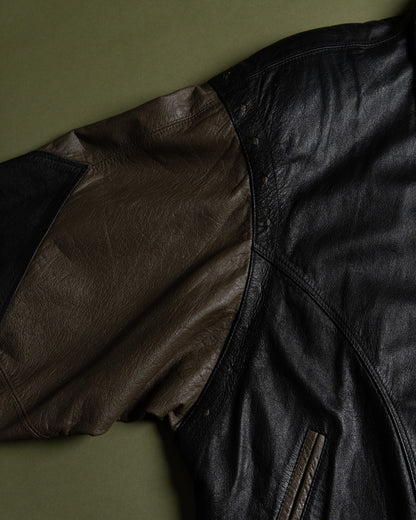 "STUDIO UMEN" Panelled Leather Blouson Made in Korea