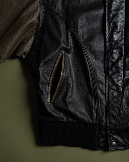 "STUDIO UMEN" Panelled Leather Blouson Made in Korea