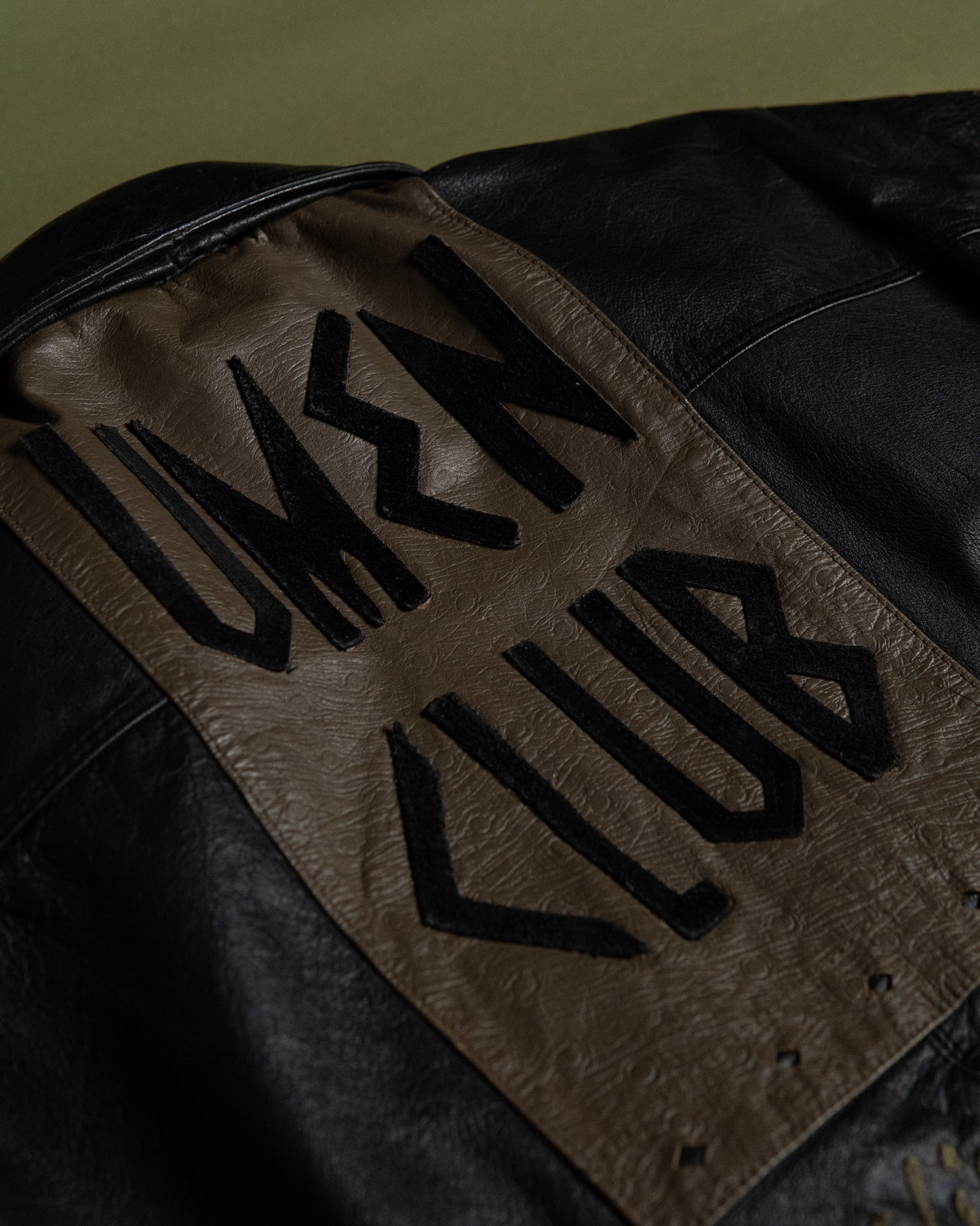 "STUDIO UMEN" Panelled Leather Blouson Made in Korea