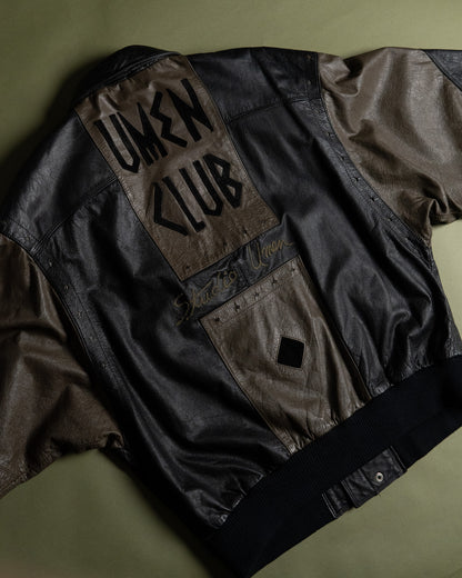 "STUDIO UMEN" Panelled Leather Blouson Made in Korea