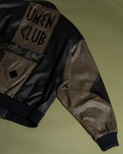 "STUDIO UMEN" Panelled Leather Blouson Made in Korea