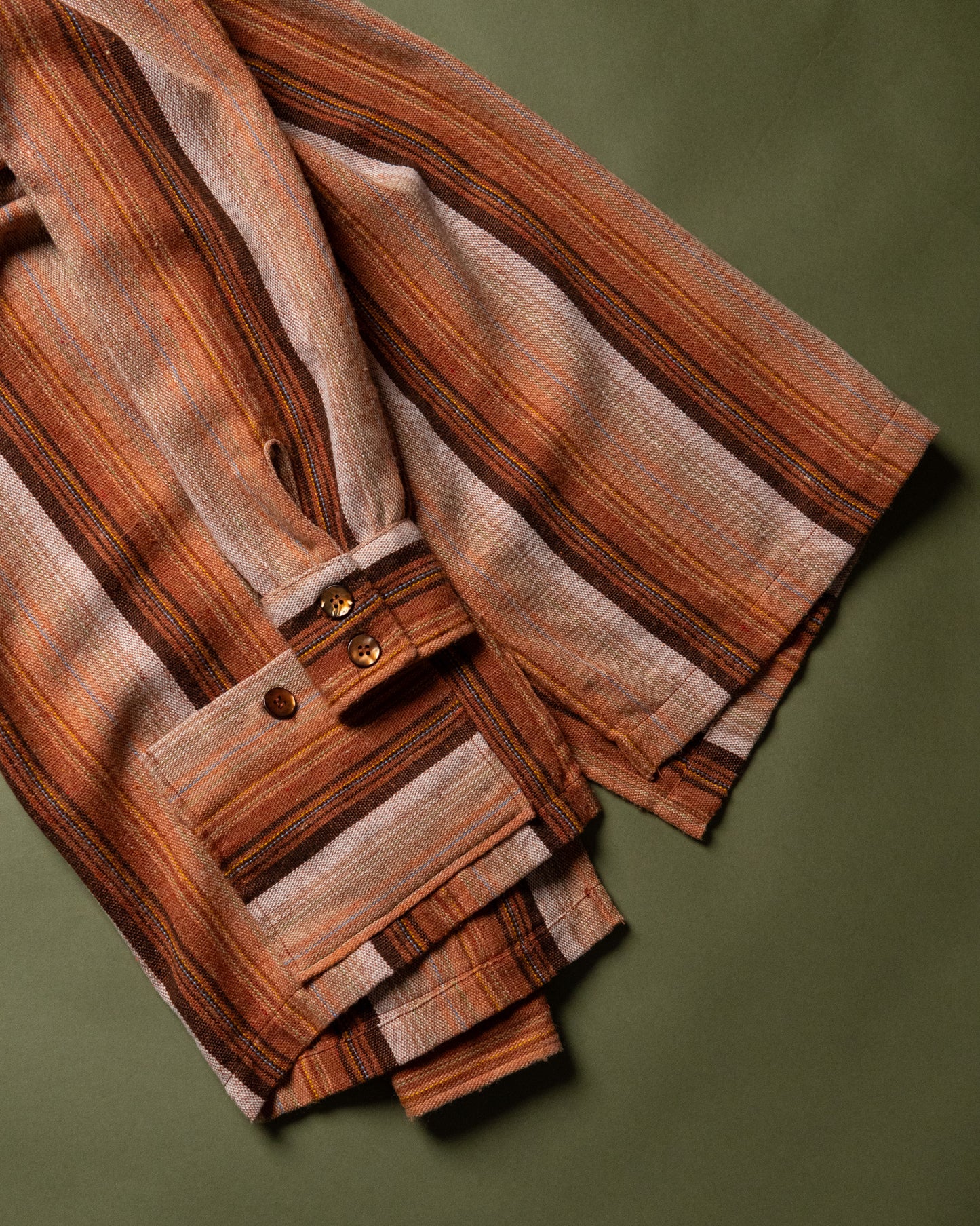 Corduroy Collar Stripe Pullover Shirt Jacket