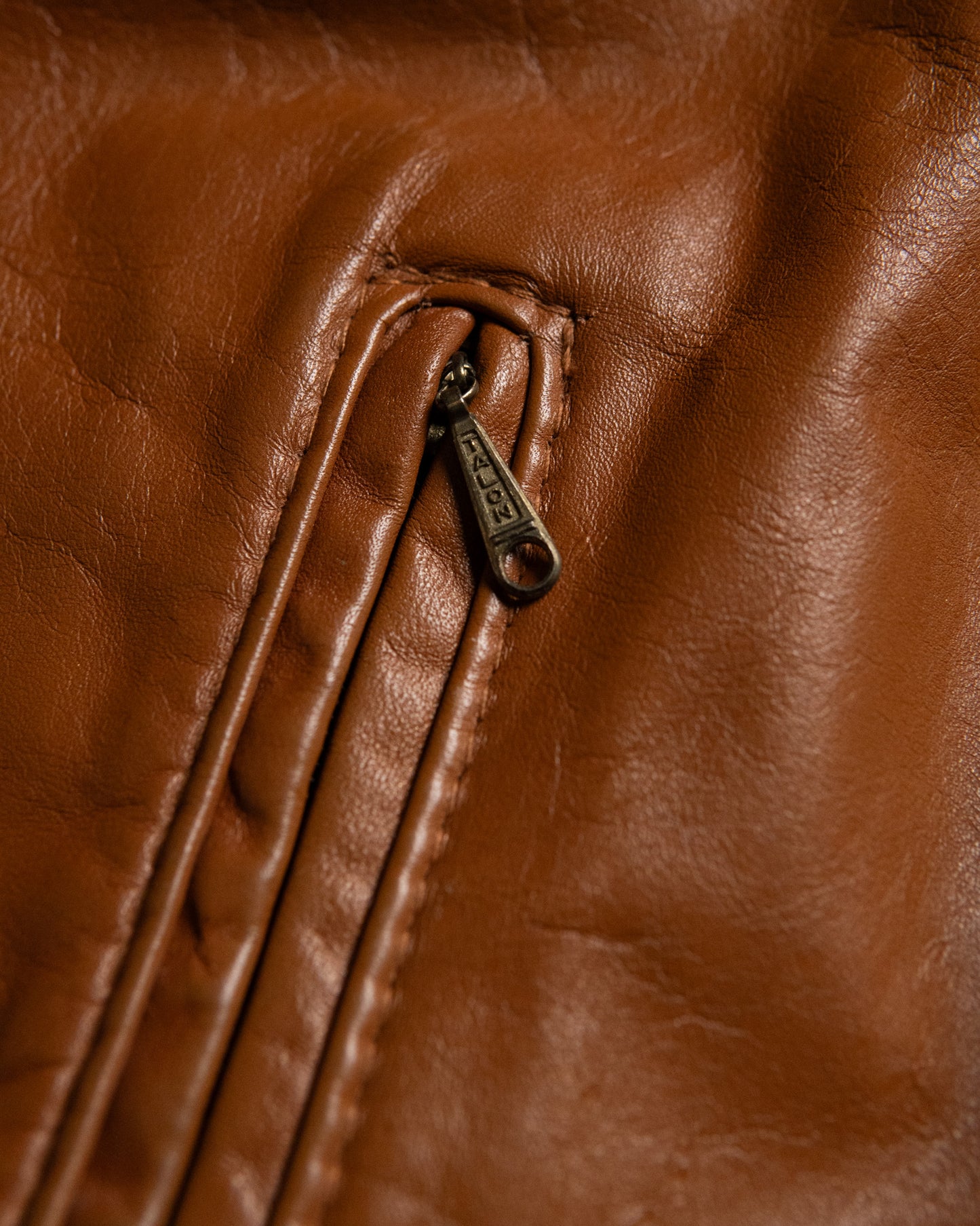 Zip-Up Leather Jacket Made in U.S.A.