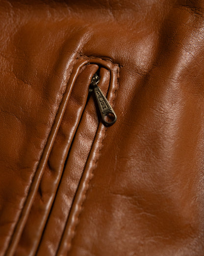 Zip-Up Leather Jacket Made in U.S.A.