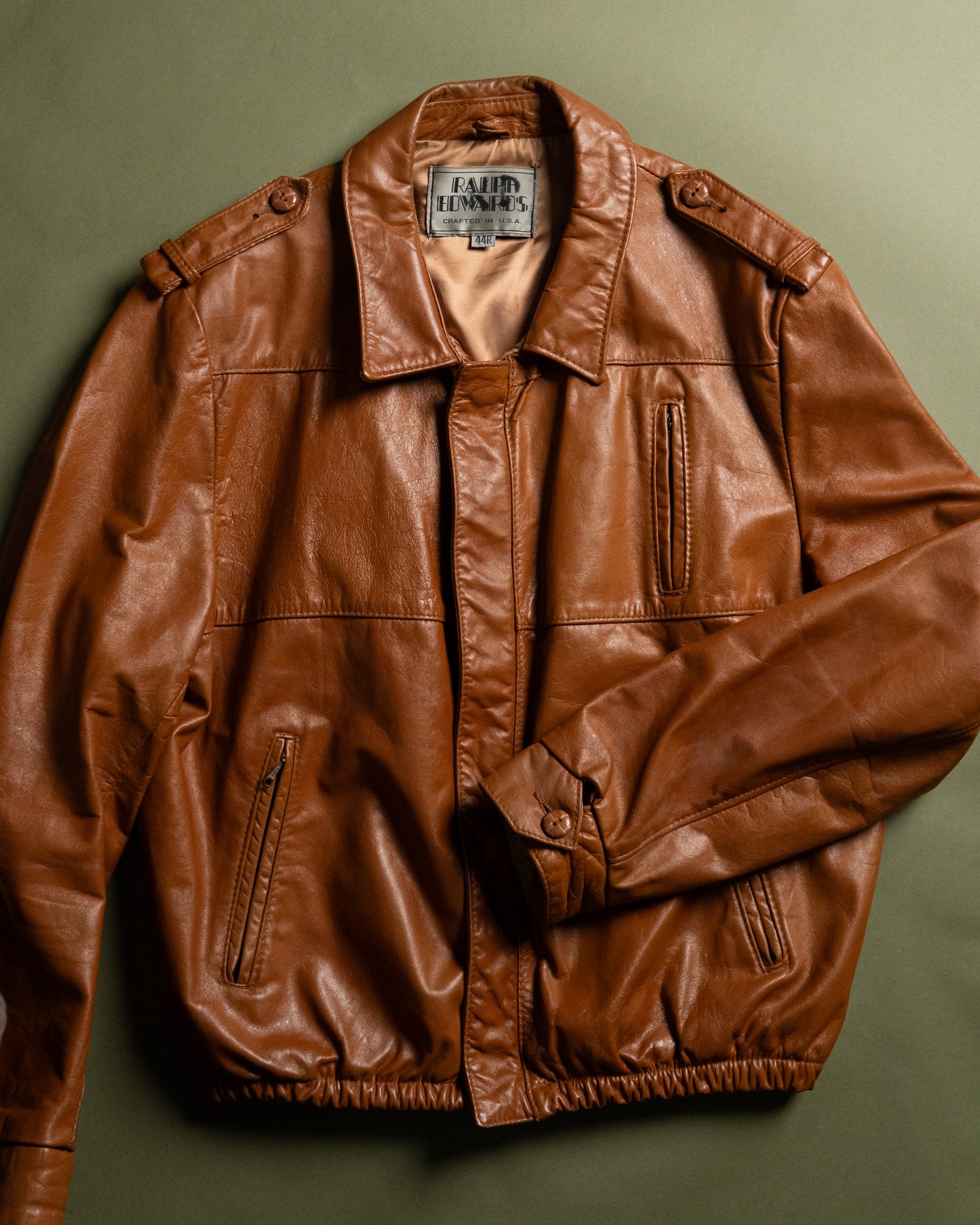 Zip-Up Leather Jacket Made in U.S.A.