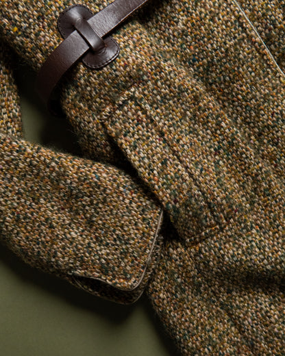 Leather-Belted Tweed Coat Made in France